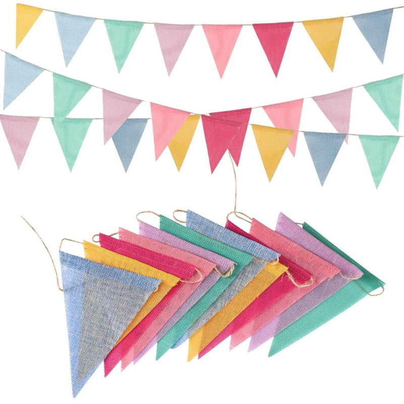 Bannières triangulaires colorées pour les fêtes d'anniversaire
