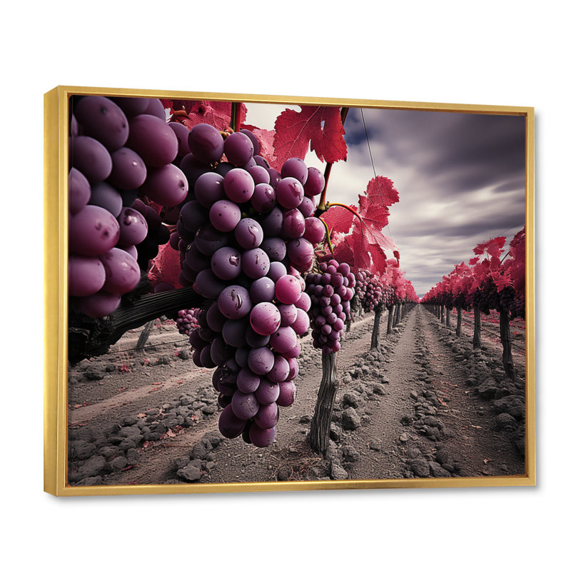 " France Bordeaux Vineyard Symphony II ", H 12 po x l 20 po x P 1 po, Cadre flottant doré