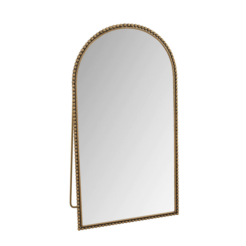 Iron Arch Retro Full Length Mirror With Supporting Feet, For Living Room, Bedroom, Gold