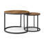 Ensemble de 2 tables basses gigognes à plateau de table de bout rond et robuste