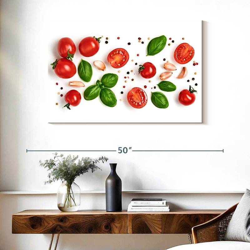 Yarlin, tomate, basilic et épices, H 26 po x l 39 po