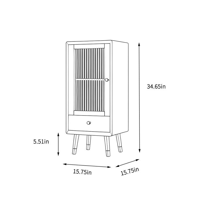 Simple armoire de rangement en bois massif, H 34,65 po x l 15,75 po x P 15,75 po