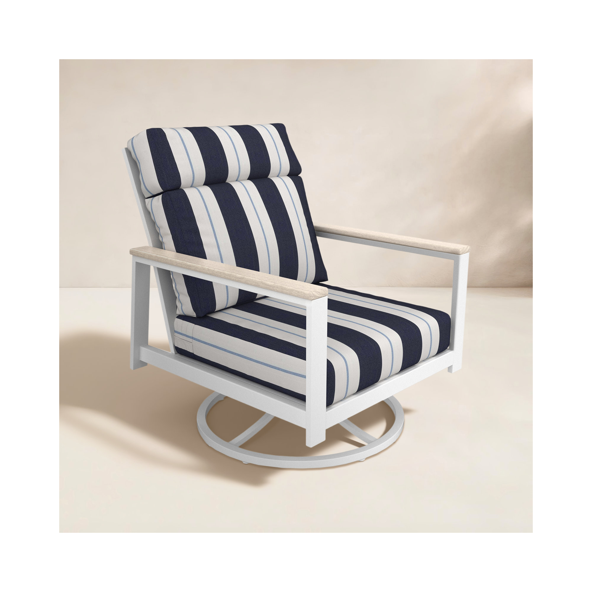 Townsend Metal Outdoor Rocking Chair With Sunbrella Cushion, White