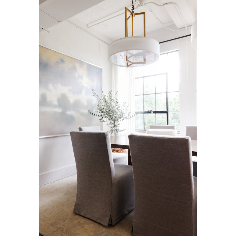 Gray Linen Upholstered Parsons Side Chair