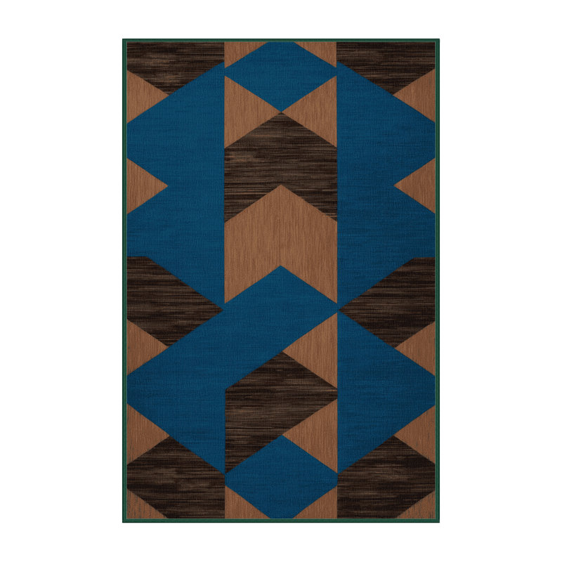 Machine Washable Botanical Brown Area Rug, Rectangle 3' x 5'