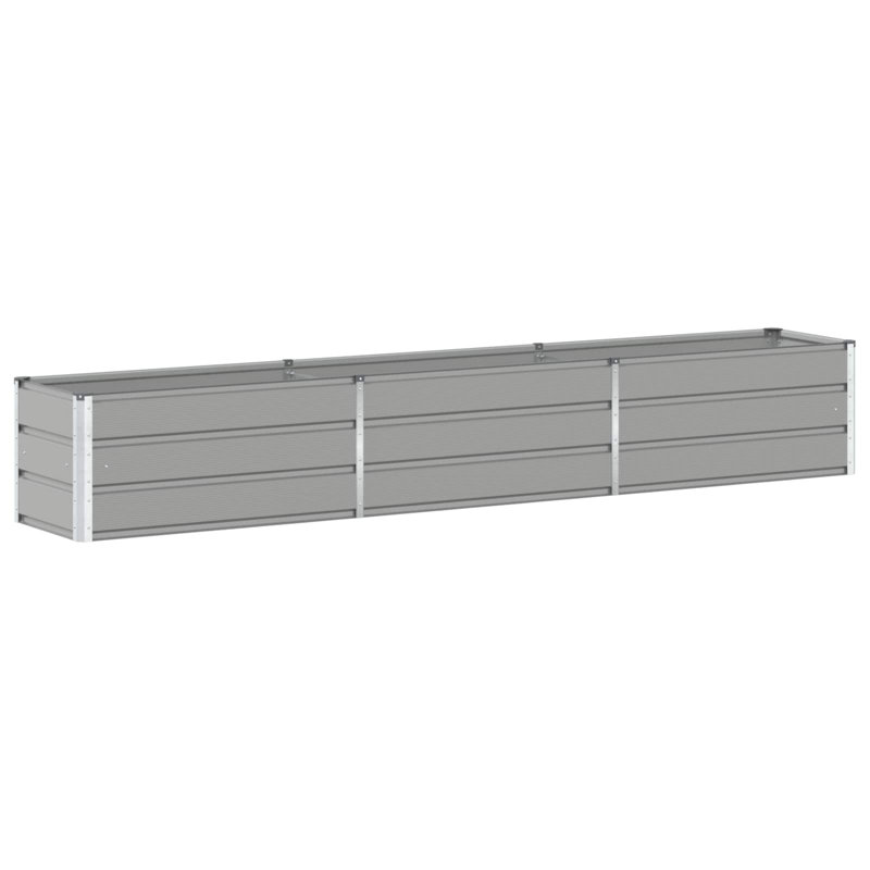 Planter Galvanised Steel, Light Grey, 45cm H x 290cm W x 50cm D