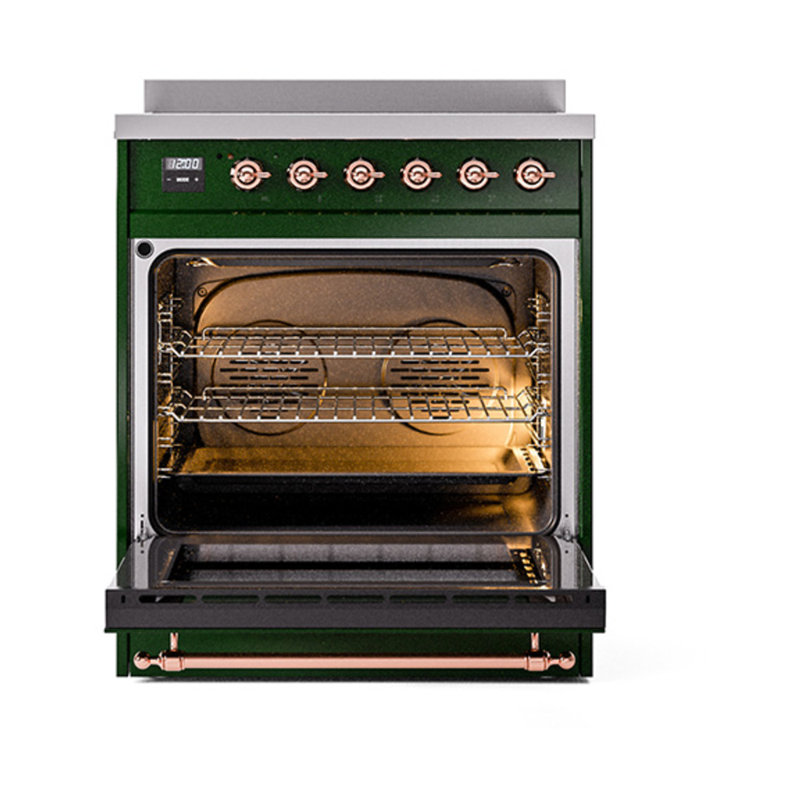 ILVE Nostalgie II Noblesse 30 in Induction Range, Emerald Green/Copper