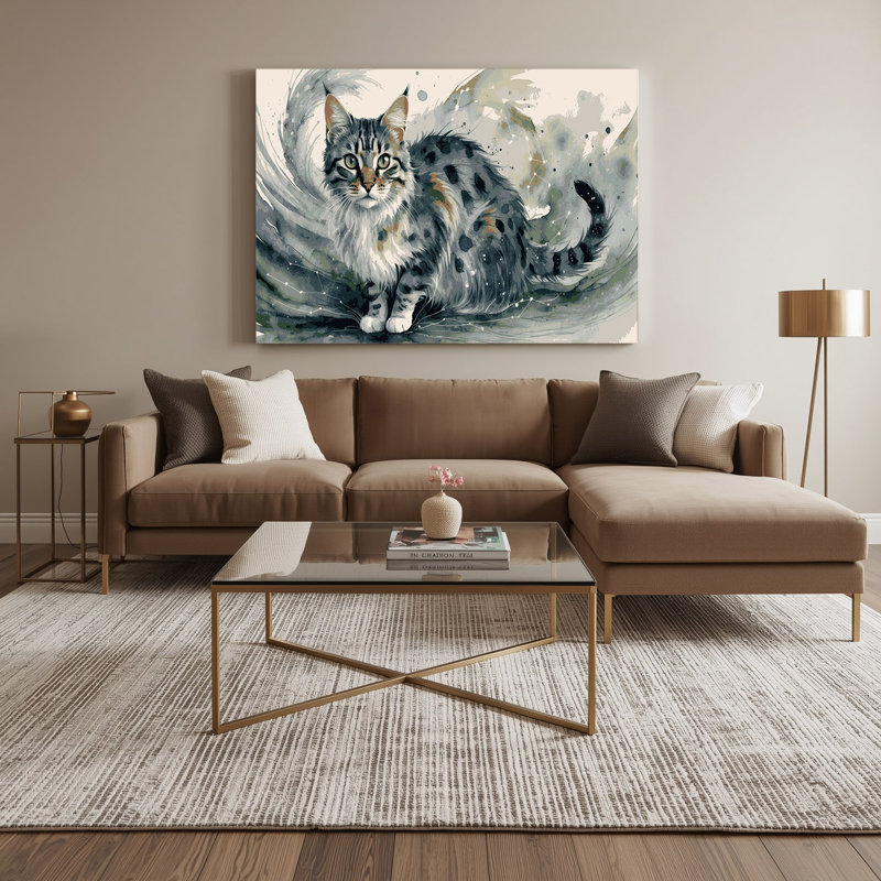 Cats Australian Mist Green Canvas Wall Art, 24" H x 36" W