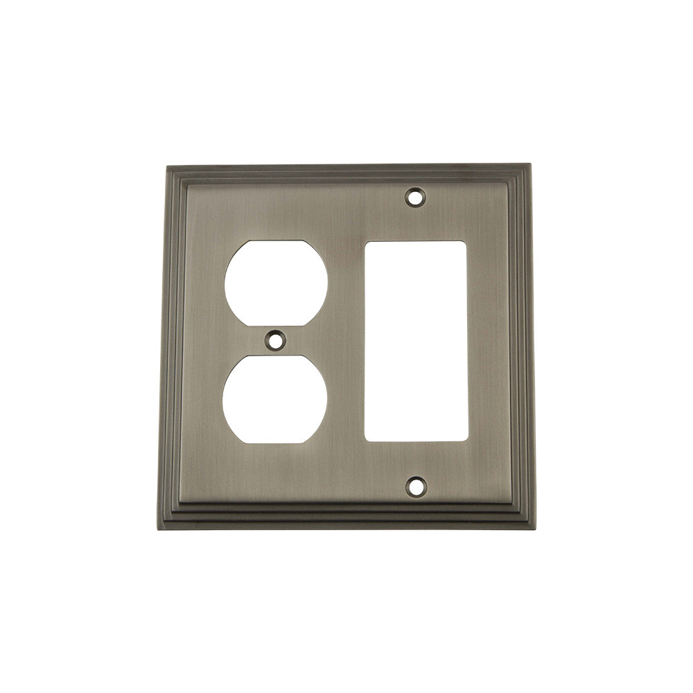 Deco 2-Gang Duplex Outlet / Rocker Combination Wall Plate Nostalgic Warehouse