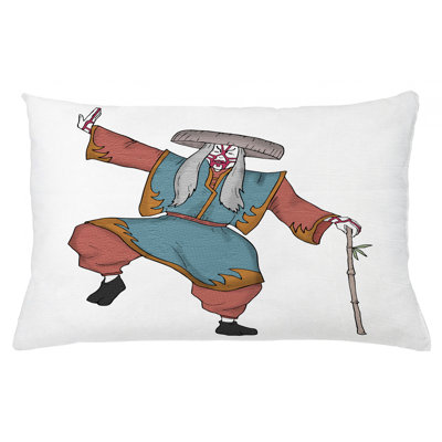 Kabuki Mask Indoor/Outdoor Throw Pillow Cover