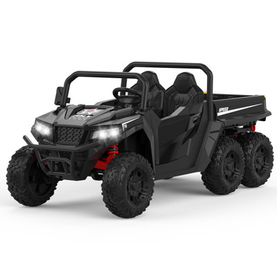 24V 4WD 6-Wheel Kids Electric Dump Truck, 2-Seater, 4×200W Motors, Remote Control, LED Lights, Music, Dump Bed