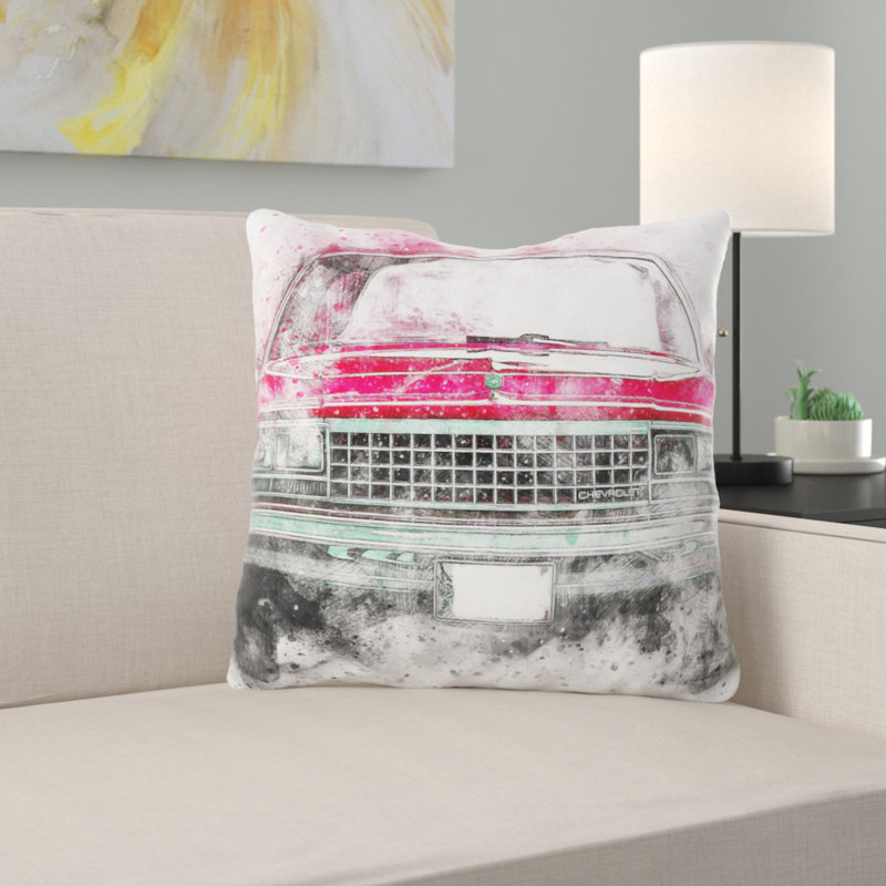 Outdoor Reversible Throw Pillow, Microsuede, Indoor