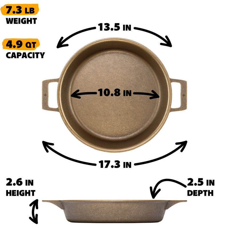 13.5-Inch Cast Iron Braiser - Pre-Seasoned