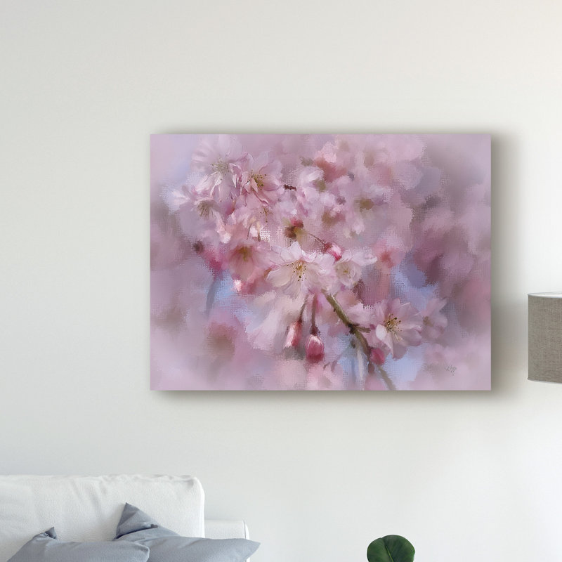 «Cherry Tree Branch» par Lois Bryan, reproduction sur toile, H 24 po x l 32 po x P 2 po
