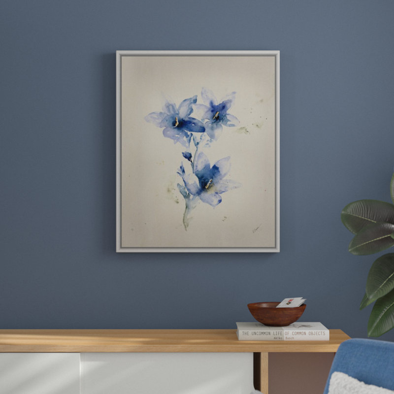 « essential to eden v », peinture sur toile, H 31,7 po x l 25,7 po x p 1,75 po, Cadre flottant blanc