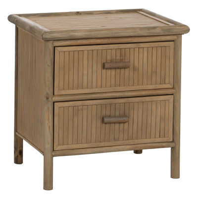 48cm W Bamboo / Rattan Bedside Table