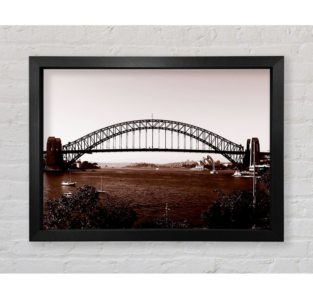 Sydney Harbour Bridge Braun - Einzelner Bilderrahmen Kunstdrucke