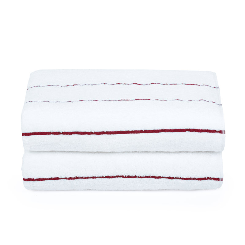 Serviette de plage 100% coton légère à séchage rapide Cabana, Rouge, Serviette de plage - paquet de 4