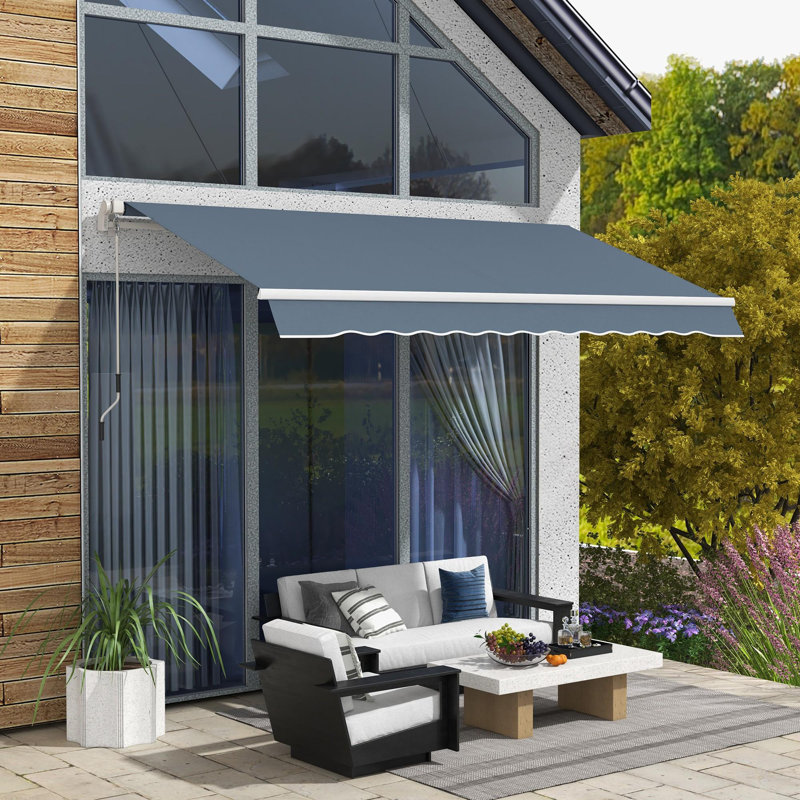 Auvent mural rétractable pour terrasse, Gris anthracite