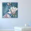 « magnolia on blue », reproduction sur toile tendue-23682014