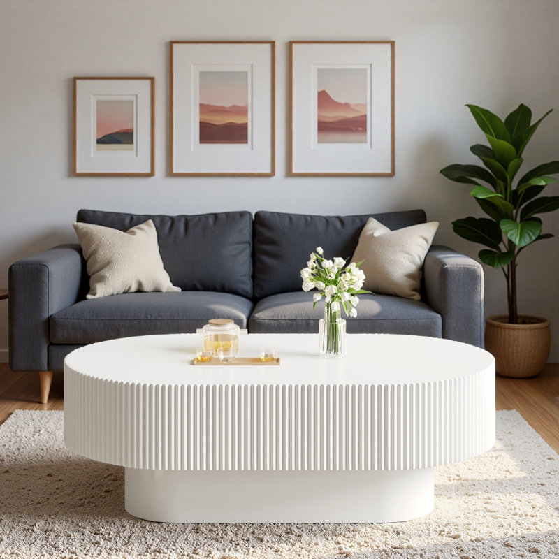 Table basse 48,4 po, Blanc