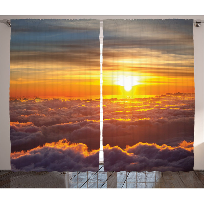 Clouds Semi-Sheer Rod Pocket Curtain Panels, 54" x 84"
