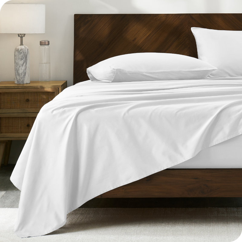 Ensemble de draps en percale 100% coton biologique, Blanc