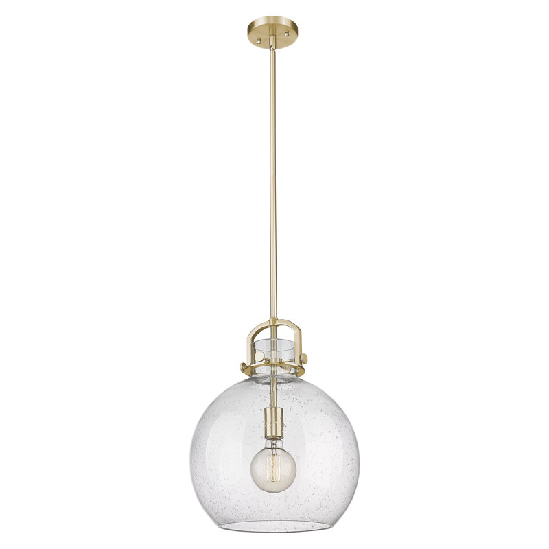 Luminaire suspendu à 1 tige Sligo, H 17,63 po x l 14 po x P 14 po, Grainé, Bronze champagne