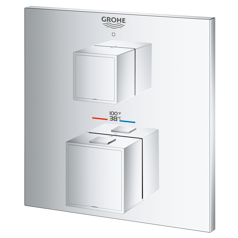 Garniture thermostatique à 2 poignées Grohtherm Cube®, Chrome StarLight