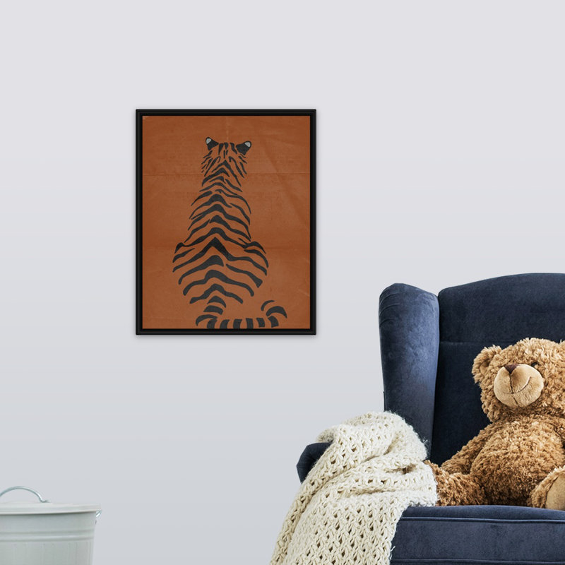 « tiger i kids », art encadré, H 20 po x l 16 po x P 1,2 o, Cadre pour toile flottant noir