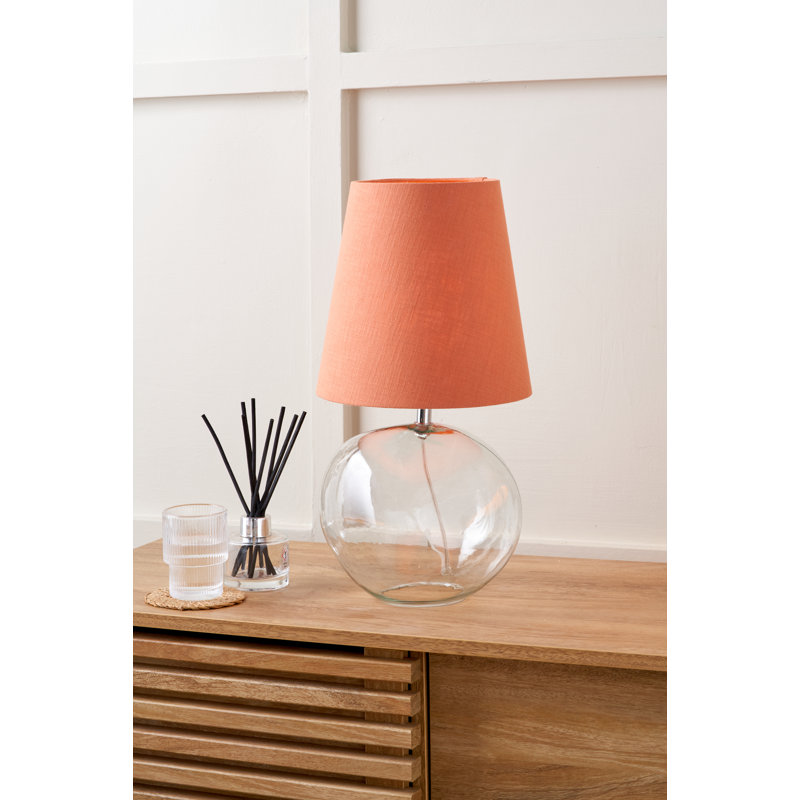 Mila Glass Table Lamp, Orange