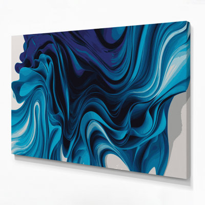 Art mural sur toile dégradé abstrait bleu 47