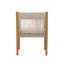Ensemble repas en bois d'acacia moderne Mid-Century à 6 pesons Celia avec table à lattes de 71 pouces, fauteuils et coussins en corde tissée