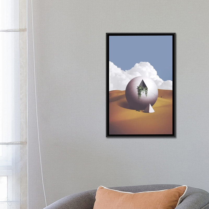 « space », reproduction d’impression sur toile, H 26 po x l 18 po x P 1,5 po, Toile avec cadre noir, Pas de tapis