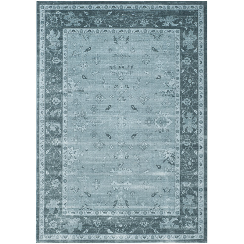 Plumley Viscose Pile Oriental Rug, Rectangle 8' x 11'