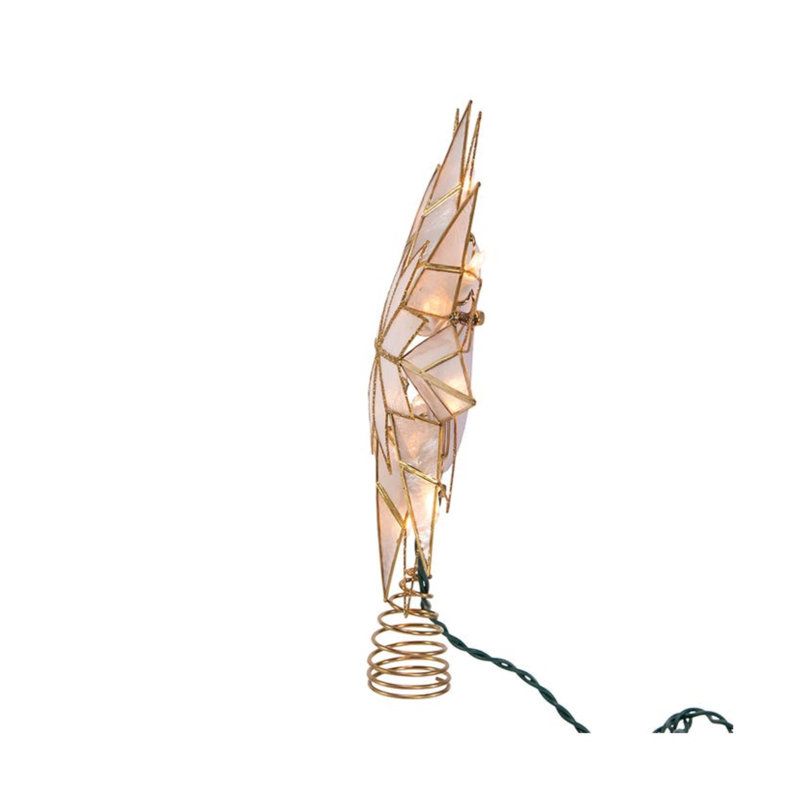 Gold and White Metal 8-Point Star Christmas Tree Topper