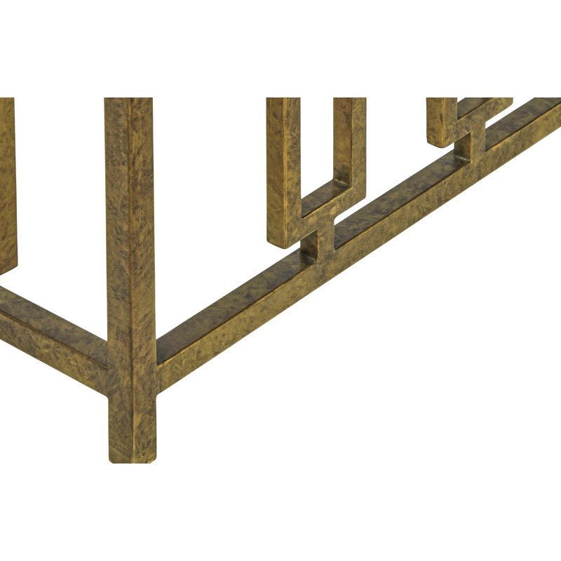 Sultan Console Table, Carrera Marble, 36" H x 72" W x 16" D, Royal Gold