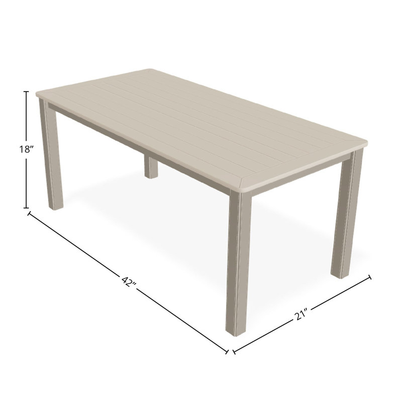 Robinett Rectangular Outdoor Coffee Table , 42'' in. W 21'' in. D, Desert Gray, Desert Gray