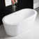 59" x 30" Freestanding Soaking Acrylic Double Ended Bathtub with Wide Rim