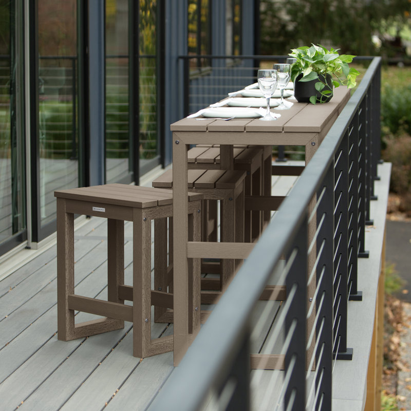 Ausbon 4 - Person Patio Dining Set with Rectangular Table, Woodland Brown