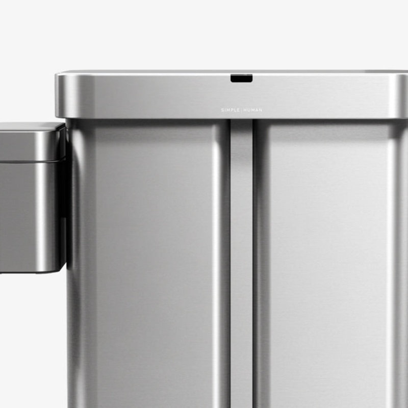 simplehuman 58L sensor recycler with voice and motion control, brushed stainless steel