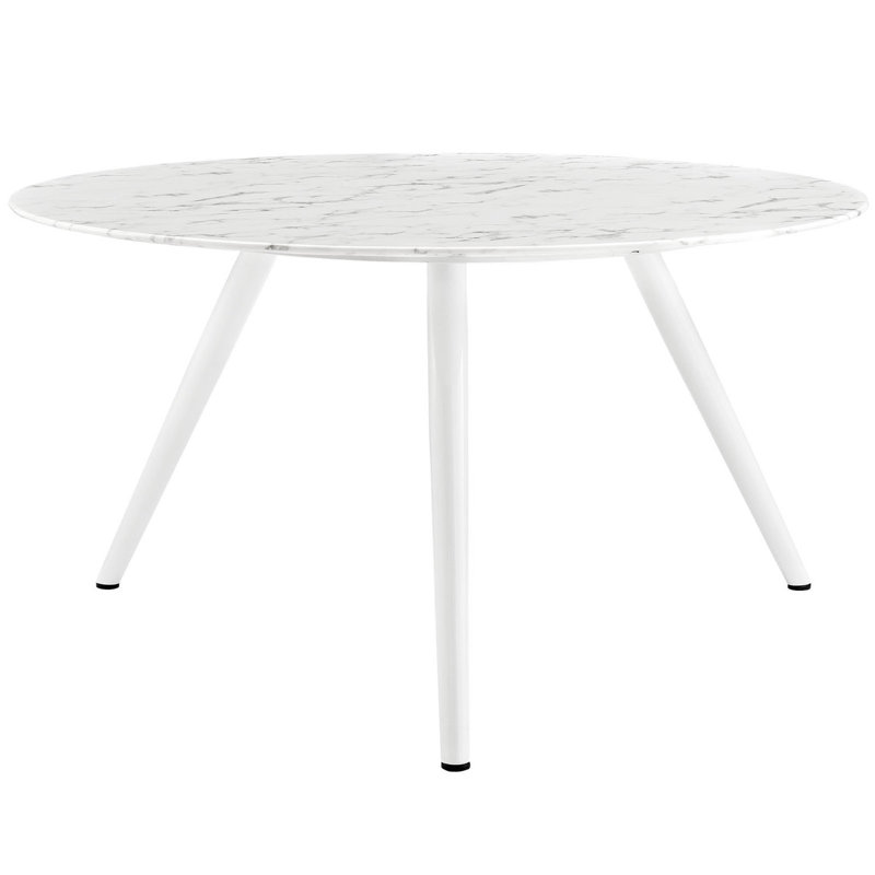 Table de salle à manger Lippa, H 29,5 po x L 54 po x l 54 po, Marbre
