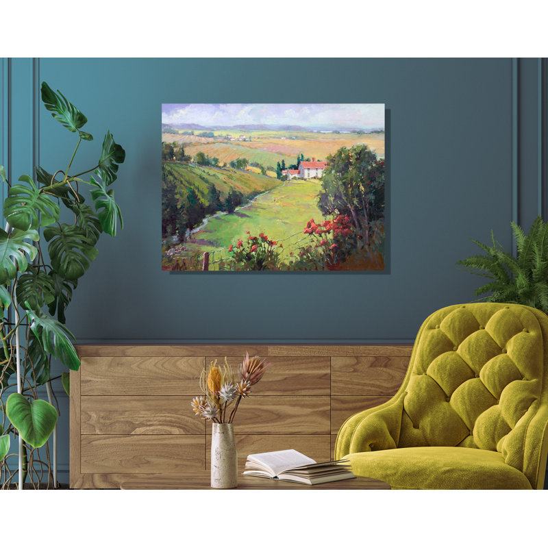 Print by John Beard, 20" H x 24" W x 1.5" D, White Framed Canvas
