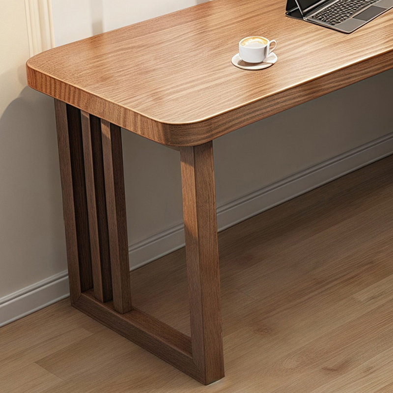 Bureau rectangulaire brun en bois massif, H 29,53 po x l 62,99 po x P 47,24 po, Retour à gauche