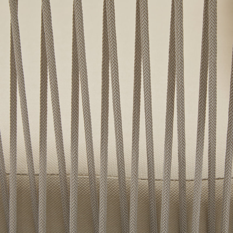 Chaise longue d'extérieur avec coussin, structure en aluminium et corde tissée