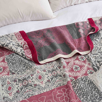 Couverture en gaze de coton 100 % douce, quatre couches jacquard