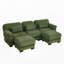 Canapé d'angle modulaire surdimensionné en forme de U Cloud Couch, canapé 3 places avec 2 poufs, coussins d'assise épais et confortables, tissu en velours côtelé respirant, idéal pour une chambre ou un appartement.-704267984-704267987