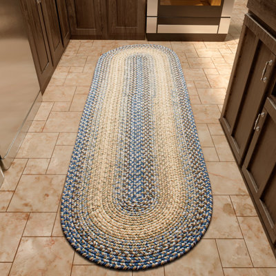 Tapis tressé bleu/beige Ameliore
