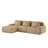 114" Modern L-Shaped Modular Sectional Sofa For Living Room,Flannelette Fabric,Oversized 3-Seater Couch,Boneless Sofa ,Movable Ottoman,Buckle Connection,Anti-Slip Design,No Assembly,Light Camel-414745593