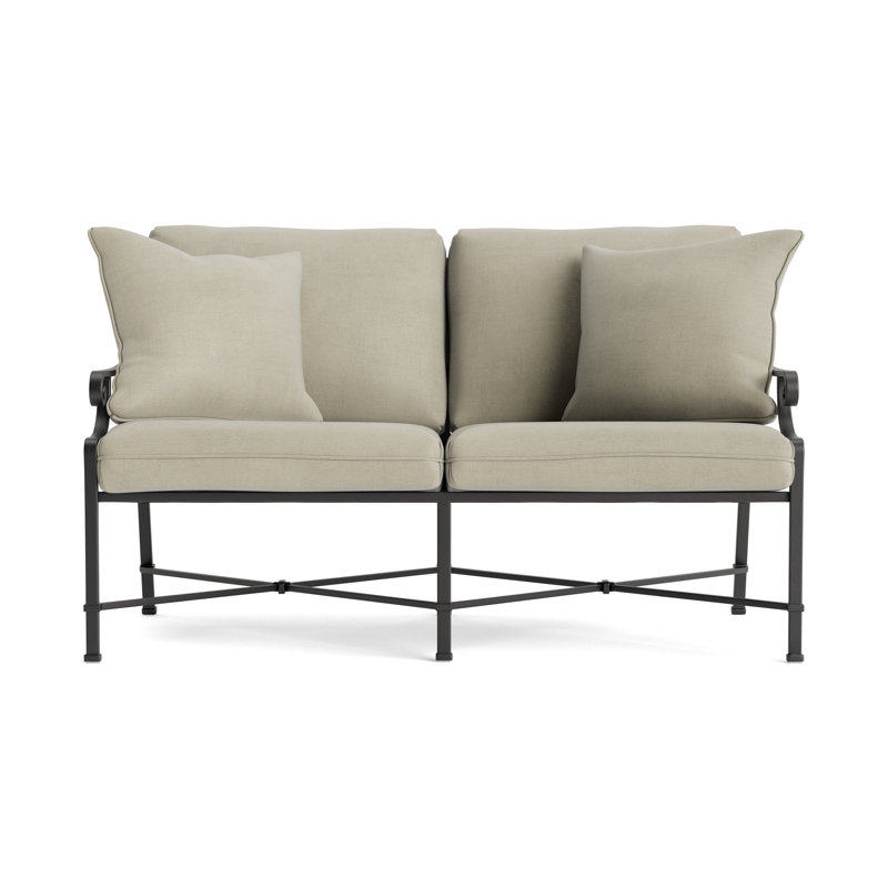 Venetian Outdoor 2 - Seat Loveseat, Textured Pewter, Fusion Charcoal